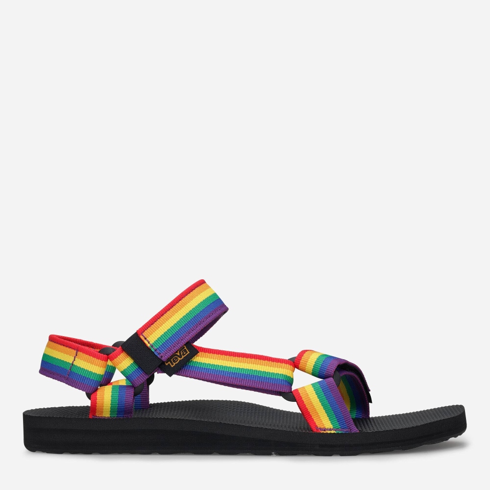 Teva Original Universal Rainbow Pride Men's Multicolor / Black Hiking Sandals CA33757 Canada Sale